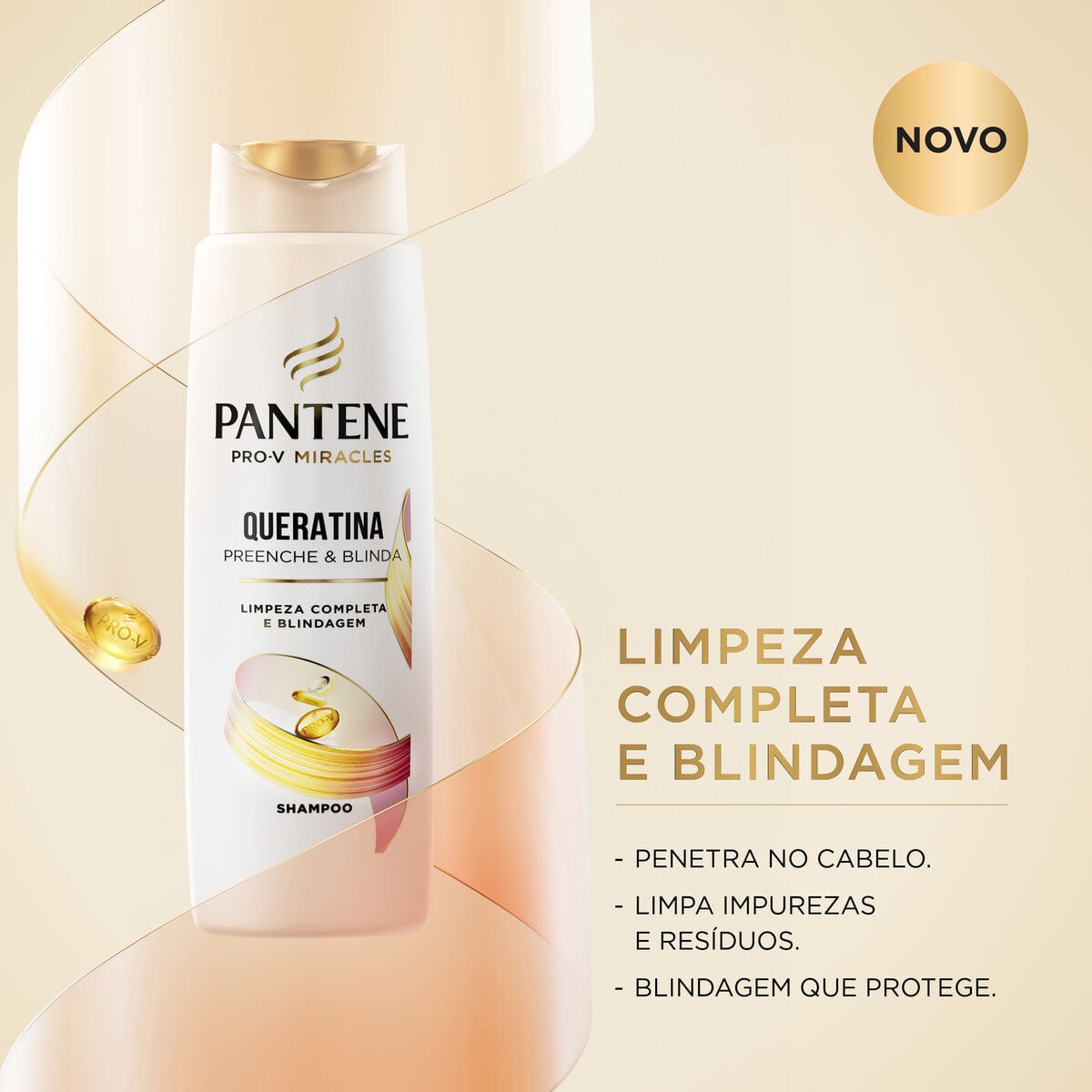 Shampoo Pantene Pro-V Miracles Queratina Preenche & Blinda 175ml — imagem 3 | Drogaria Taveira
