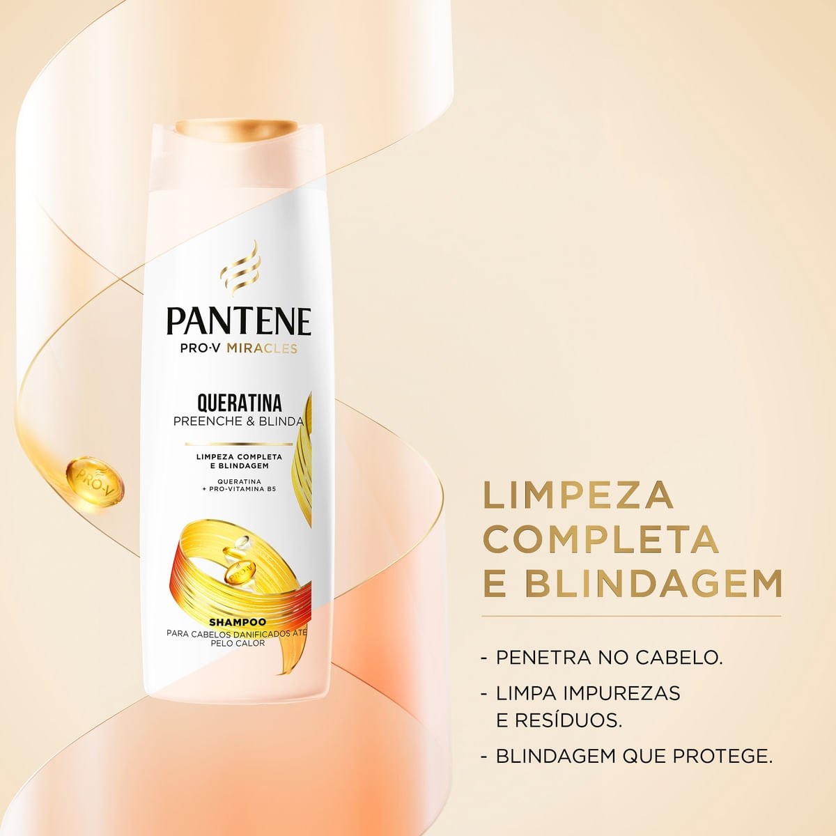 Shampoo Pantene Pro-V Miracles Queratina Preenche & Blinda 300ml — imagem 3 | Drogaria Taveira
