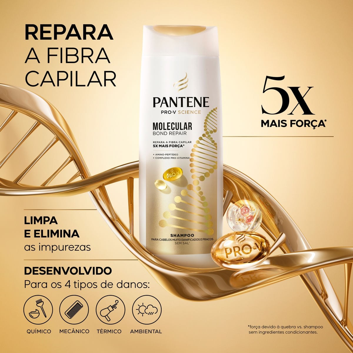 Shampoo Pantene Pro-V Science Molecular Bond Repair Shampoo 175ml — imagem 2 | Drogaria Taveira