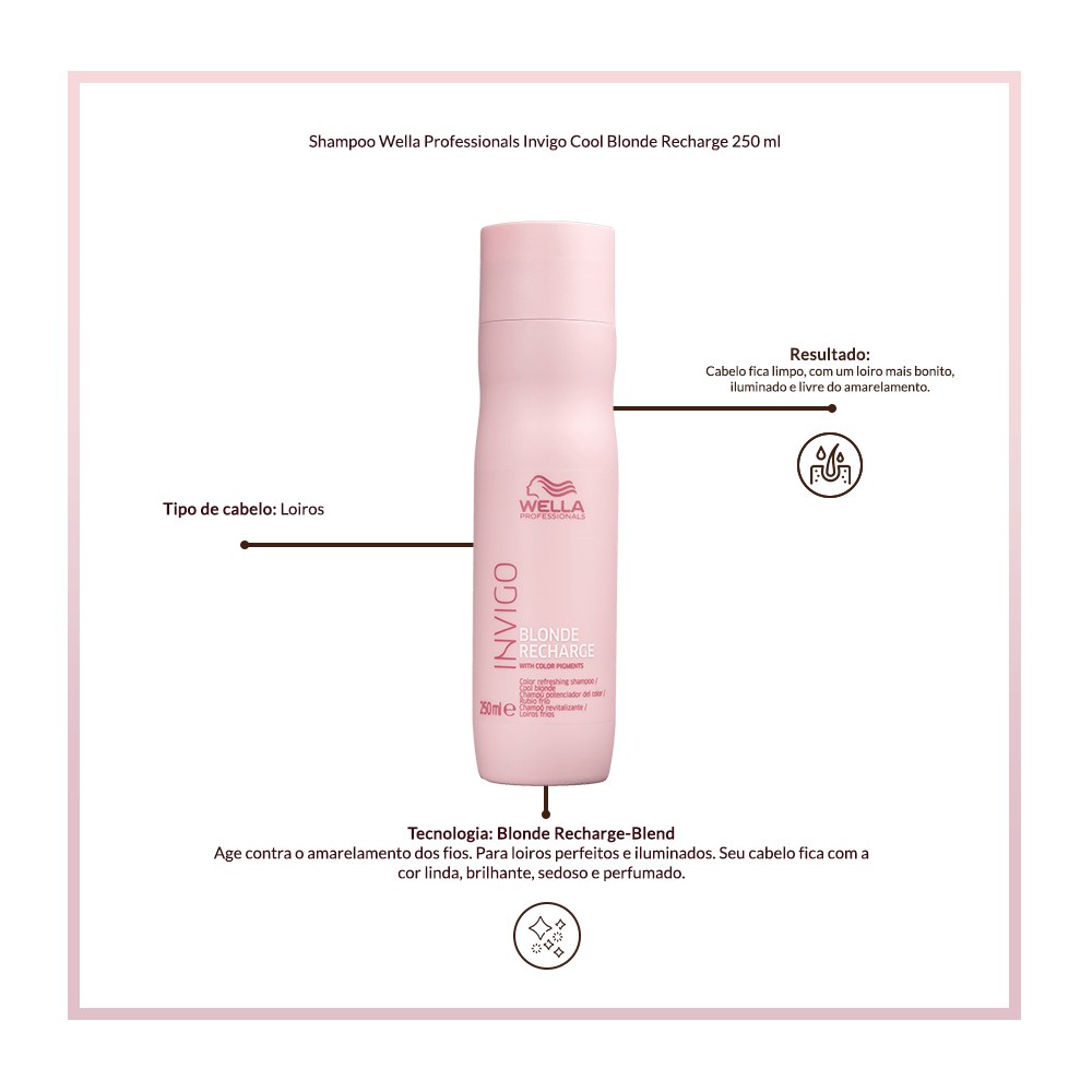 Shampoo Wella Professionals Invigo Cool Blonde Recharge 250 ml — imagem 3 | Drogaria Taveira
