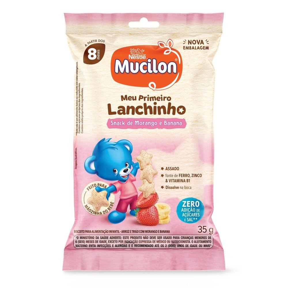 Snack Infantil Mucilon Meu Primeiro Lanchinho Sabor Morango e Banana 35g — Mucilon | Drogaria Taveira