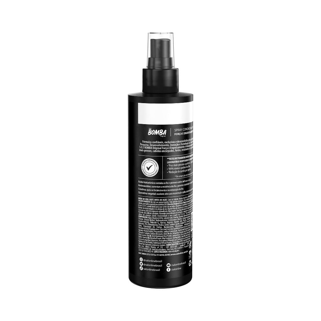 Spray SOS Bomba Força e Engrossamento 240ml — imagem 4 | Drogaria Taveira