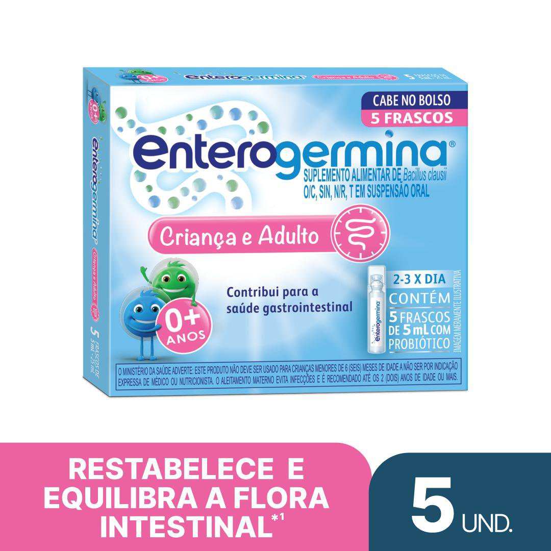 Suplemento Alimentar Enterogermina 5ml Criança E Adulto 5 Flaconete — Enterogermina | Drogaria Taveira