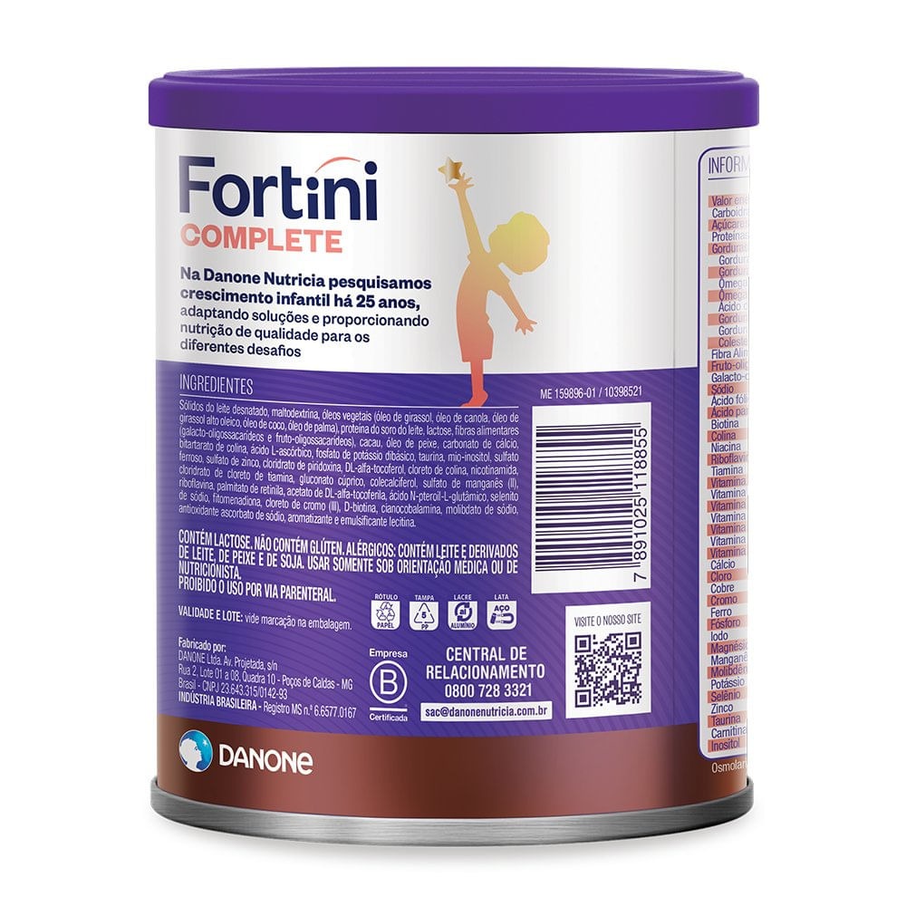 Suplemento Alimentar Infantil Fortini Complete Sabor Chocolate 800g — imagem 2 | Drogaria Taveira