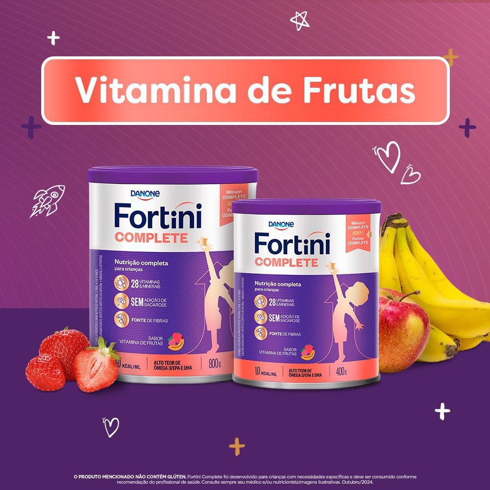 Suplemento Alimentar Infantil Fortini Complete Sabor Vitamina de Frutas 800g — imagem 4 | Drogaria Taveira