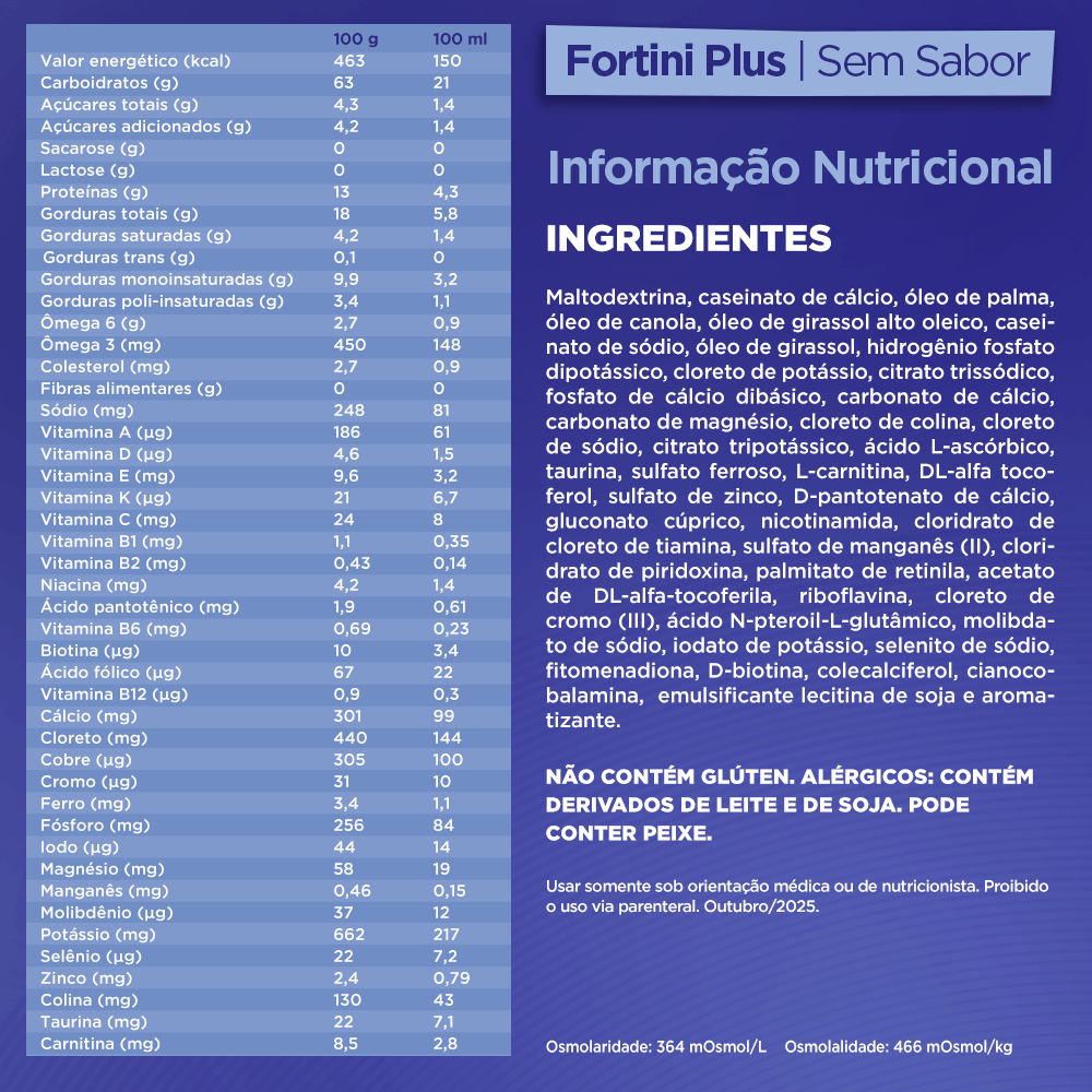 Suplemento Alimentar Infantil Fortini Plus Sabor Sem Sabor 400g — imagem 4 | Drogaria Taveira