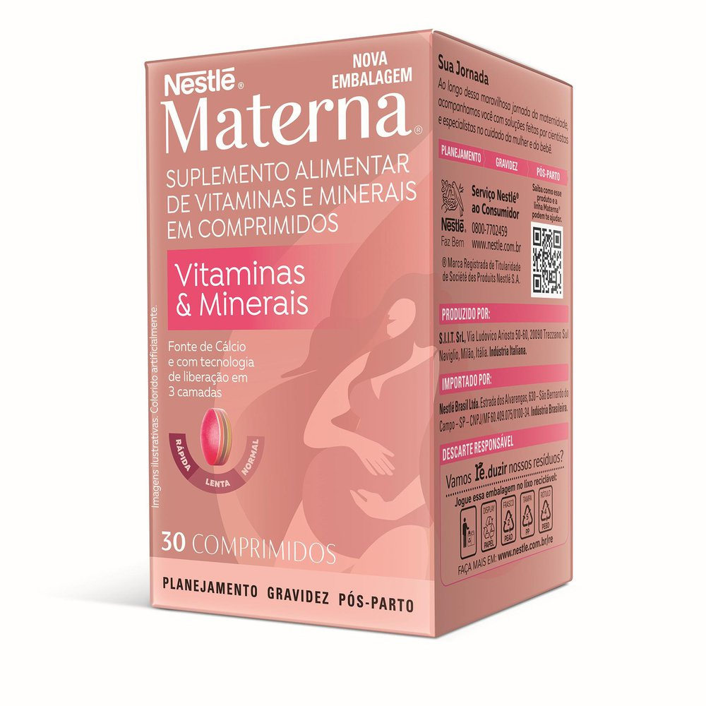 Suplemento alimentar  Materna Vitaminas & Minerais 30 unidades — Materna | Drogaria Taveira