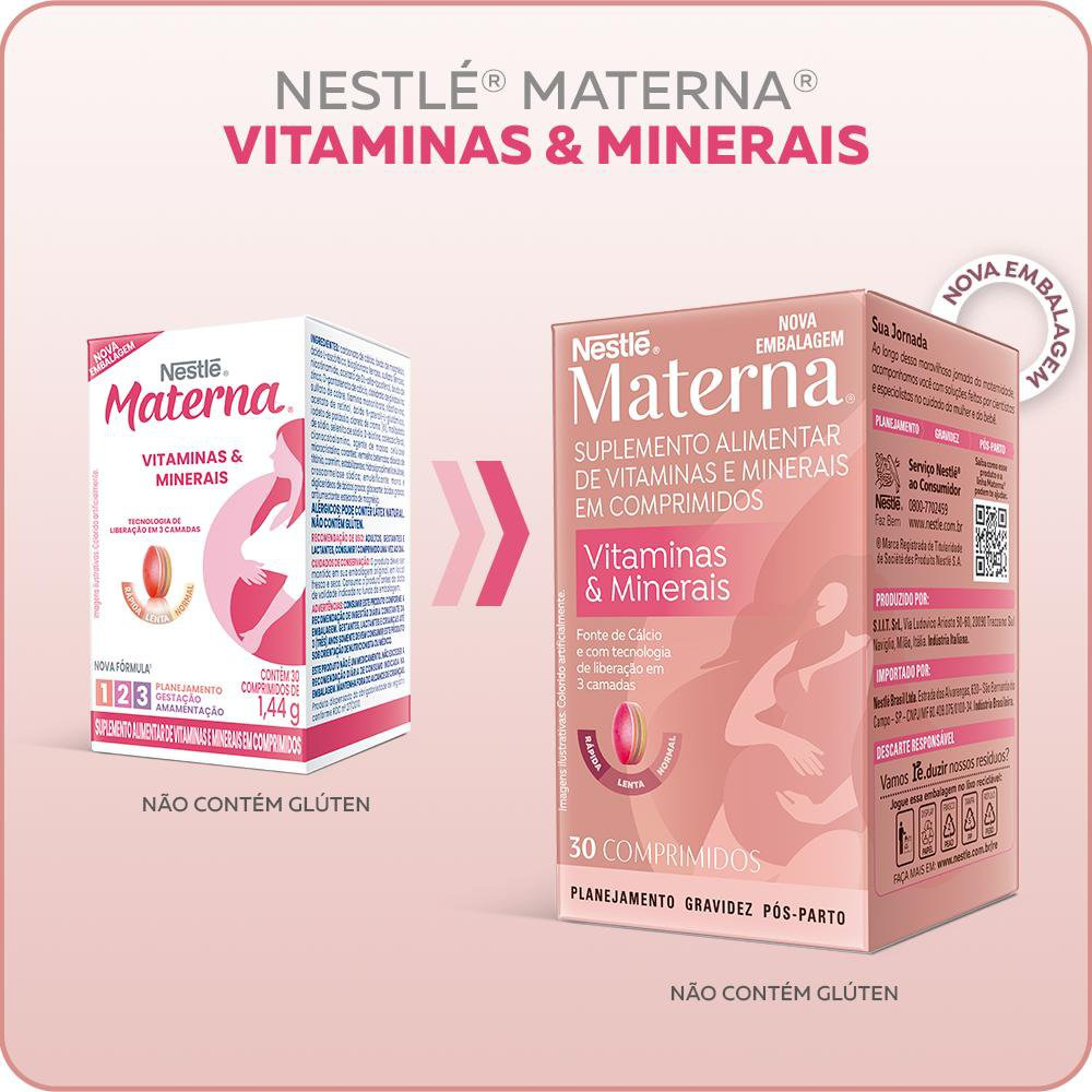 Suplemento alimentar  Materna Vitaminas & Minerais 30 unidades — imagem 2 | Drogaria Taveira