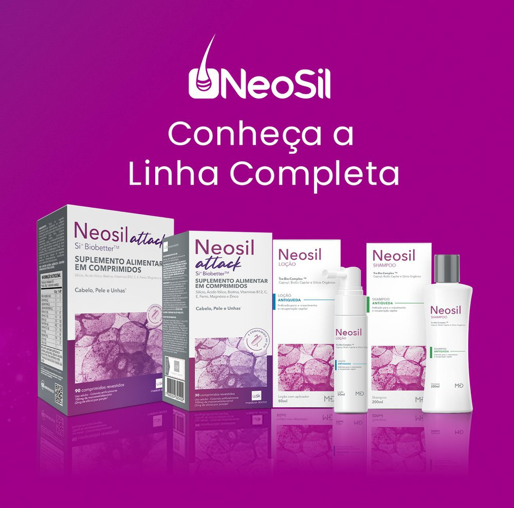 Suplemento Alimentar Neosil Attack Para Cabelos, Unhas e Pele 100mg 90 Comprimidos — imagem 4 | Drogaria Taveira