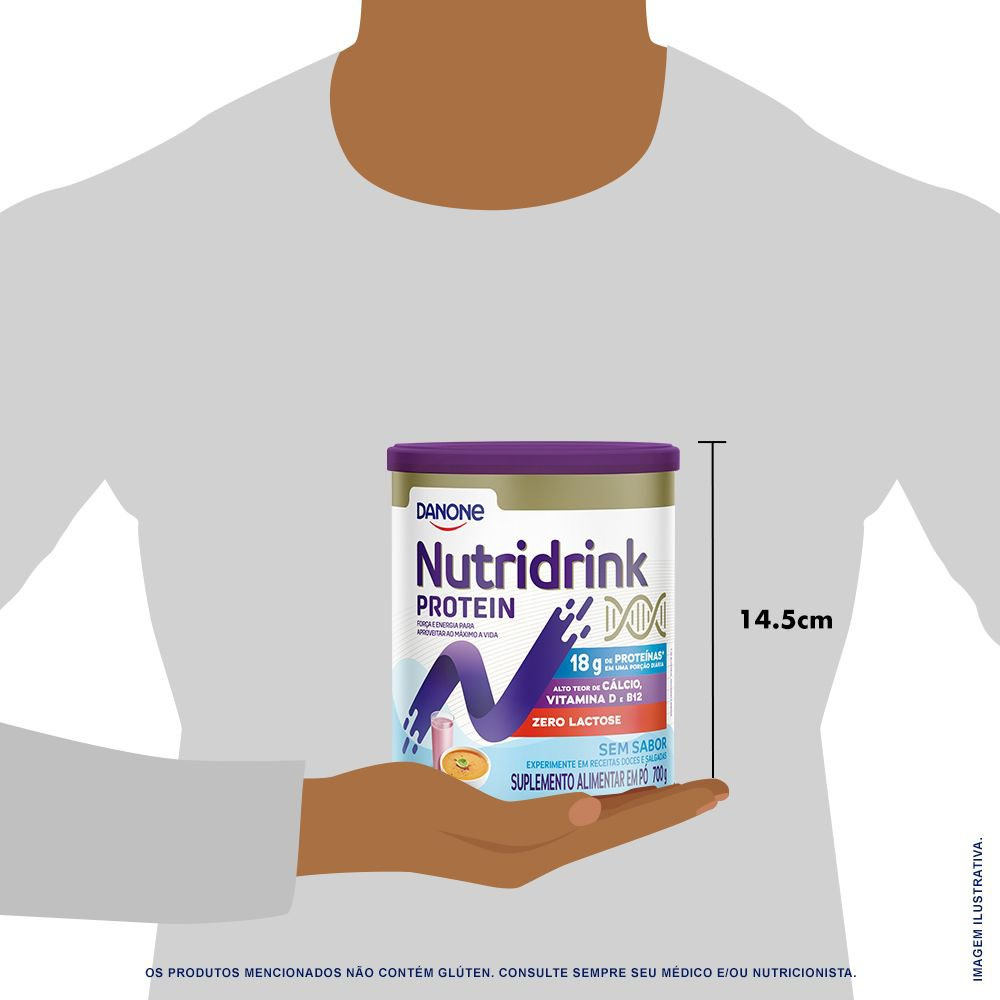 Suplemento Alimentar Nutridrink Protein Sem Sabor Zero Lactose 700g — imagem 3 | Drogaria Taveira