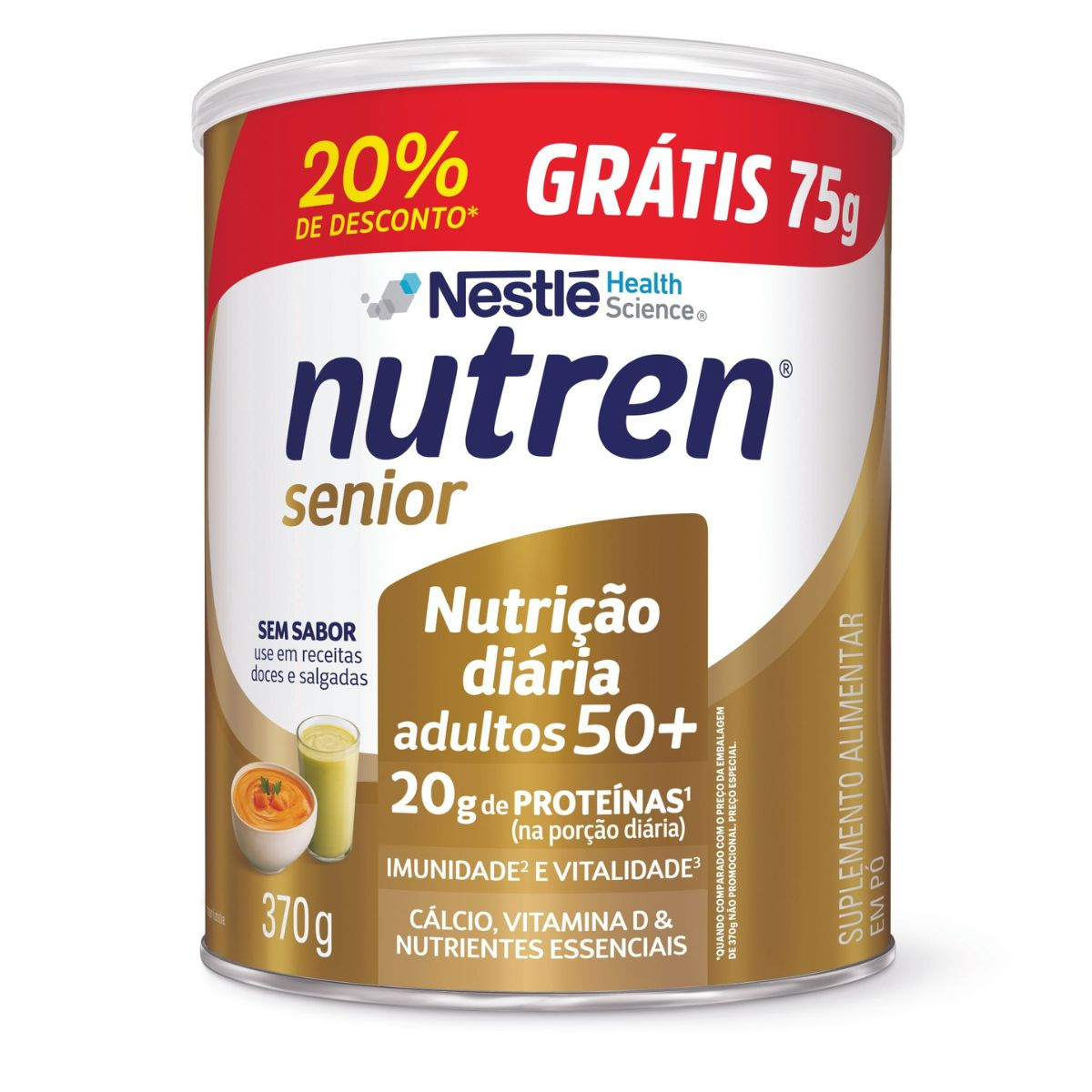 Suplemento Alimentar Pó Nutren Senior Sem Sabor 370g 20% De Desconto — Nutren | Drogaria Taveira