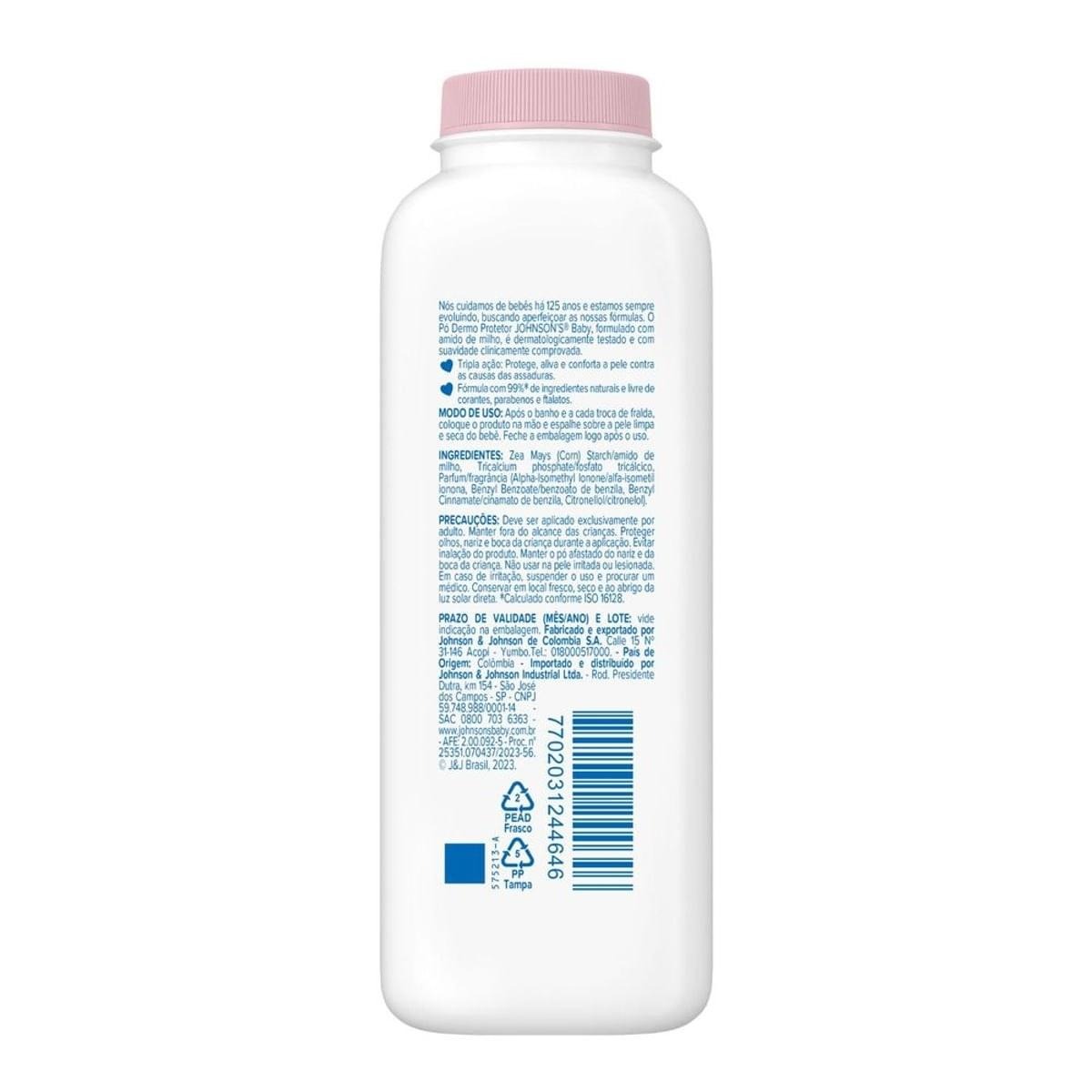 Talco Infantil Johnson's Baby Dermo Protetor Original 100g — imagem 3 | Drogaria Taveira