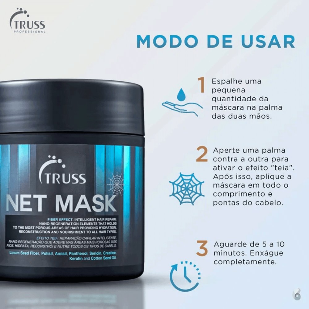 Truss Net Mask - Máscara Capilar 550g — imagem 4 | Drogaria Taveira