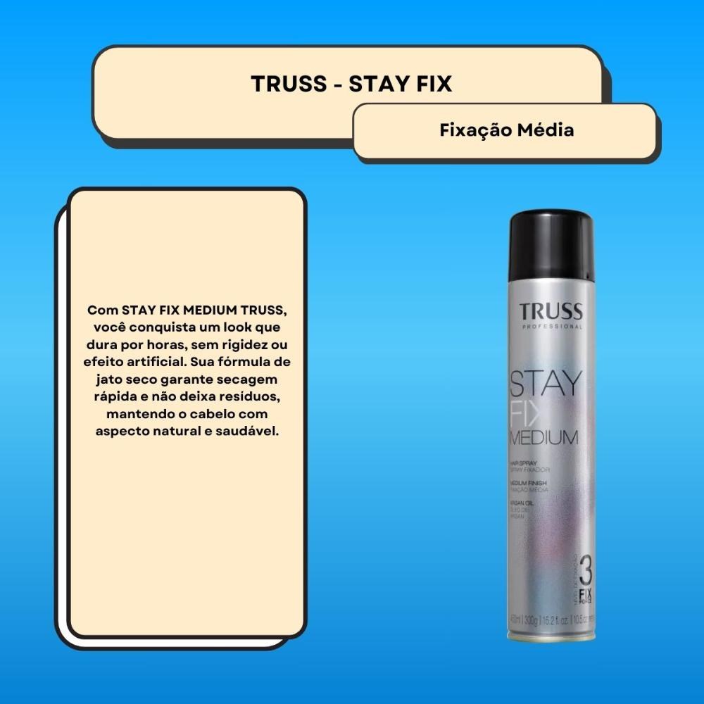 Truss Stay Fix Medium Spray Fixador 450ml — imagem 2 | Drogaria Taveira