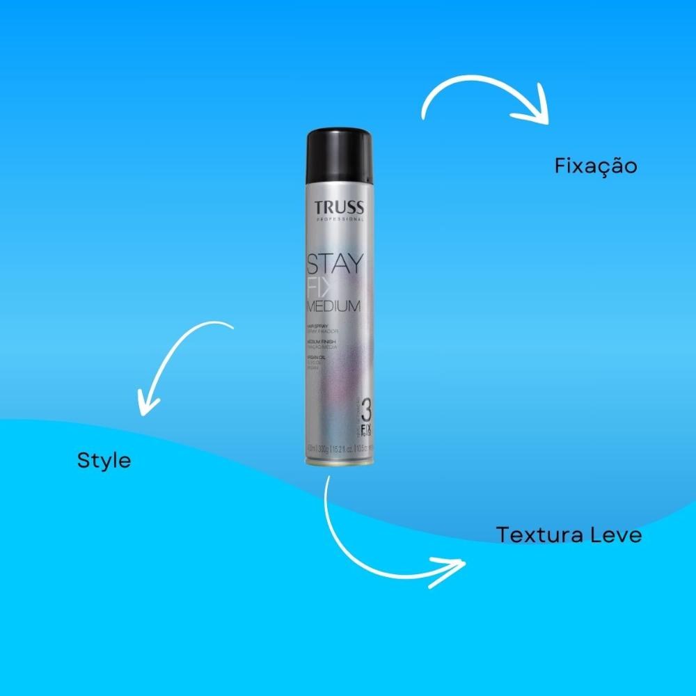 Truss Stay Fix Medium Spray Fixador 450ml — imagem 4 | Drogaria Taveira