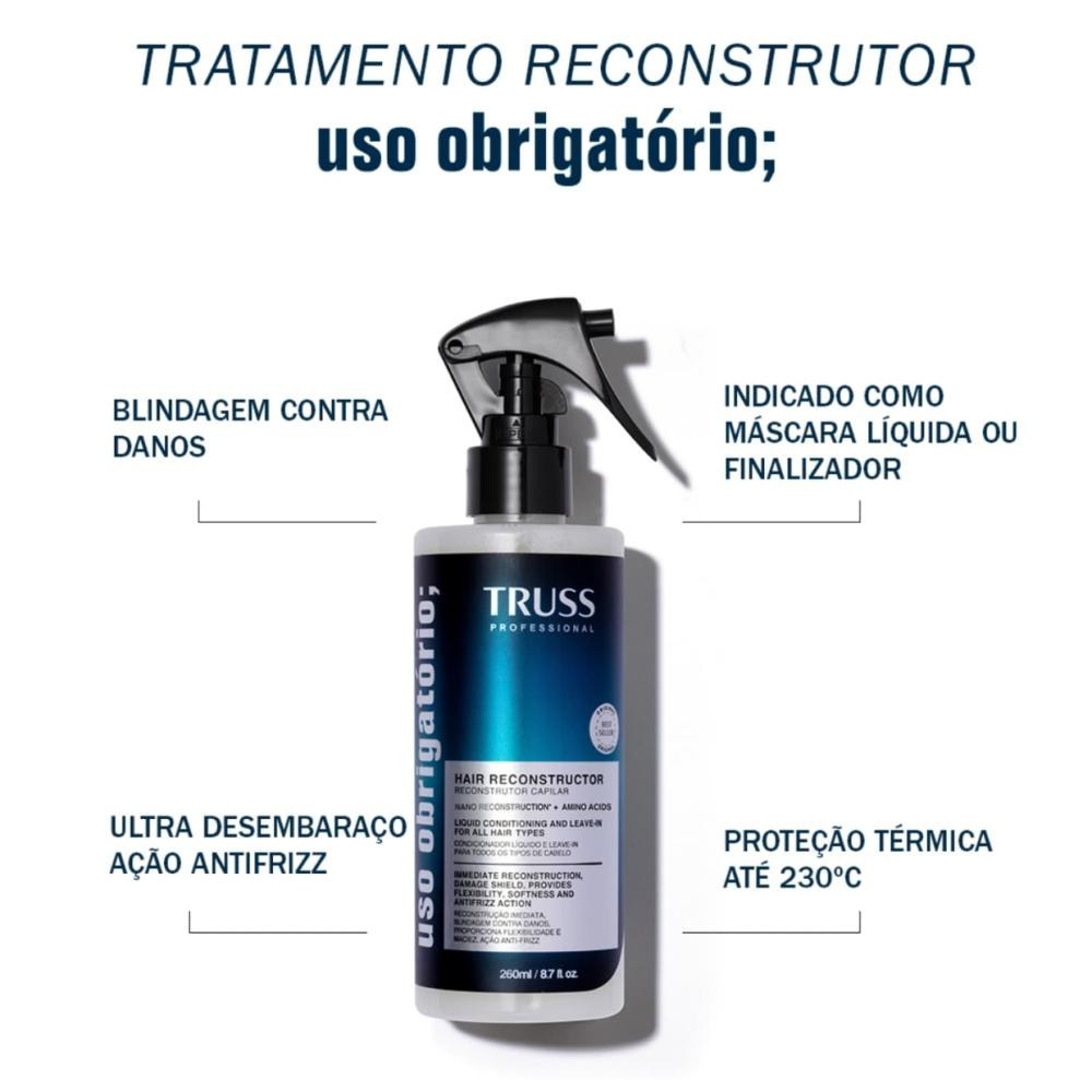 Truss Uso Obrigatório Tratamento Líquido Reconstrutor 260ml — imagem 2 | Drogaria Taveira