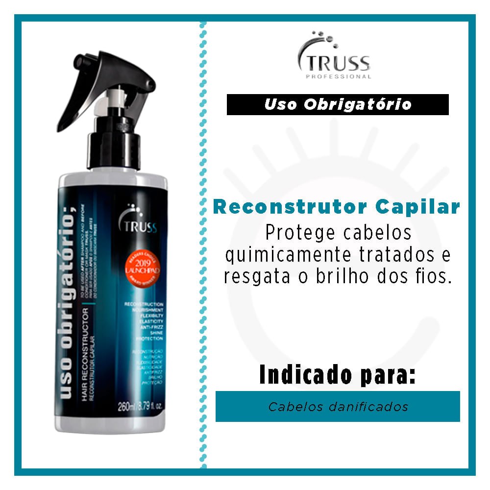 Uso Obrigatório Reconstrutor Capilar 260ml Truss — imagem 2 | Drogaria Taveira