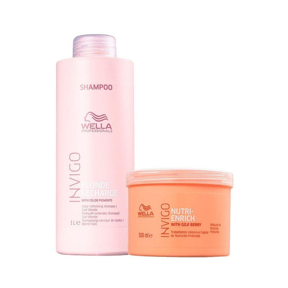 Wella Nutri-Enrich - Máscara 500ml + Shampoo Blonde Recharge 1000ml — imagem 2 | Drogaria Taveira