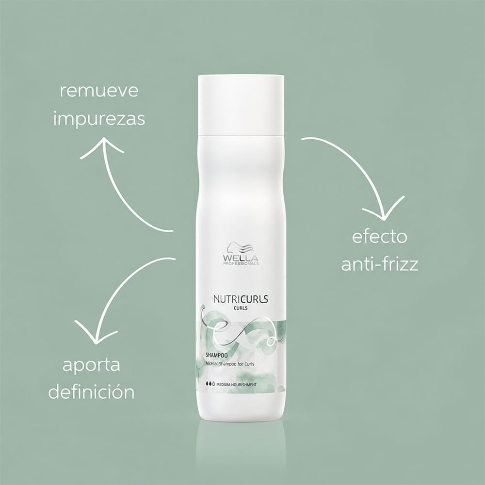 Wella Nutricurls Shampoo Micelar - Shampoo 250ml — imagem 3 | Drogaria Taveira