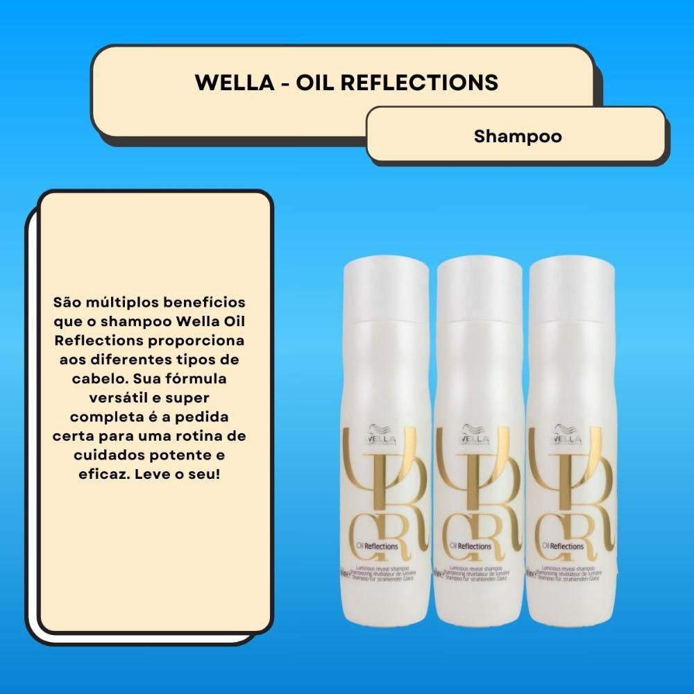 Wella Professionals Oil Reflections Kit - 3 Shampoos de 250ml — imagem 2 | Drogaria Taveira