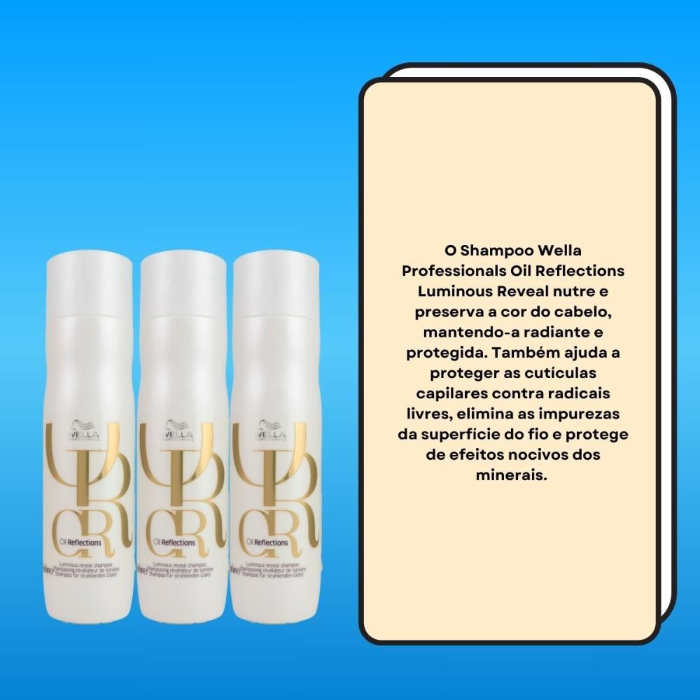 Wella Professionals Oil Reflections Kit - 3 Shampoos de 250ml — imagem 3 | Drogaria Taveira