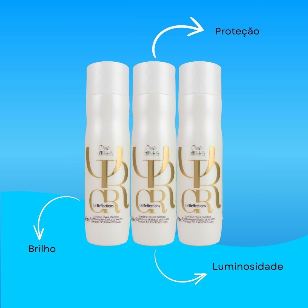 Wella Professionals Oil Reflections Kit - 3 Shampoos de 250ml — imagem 4 | Drogaria Taveira